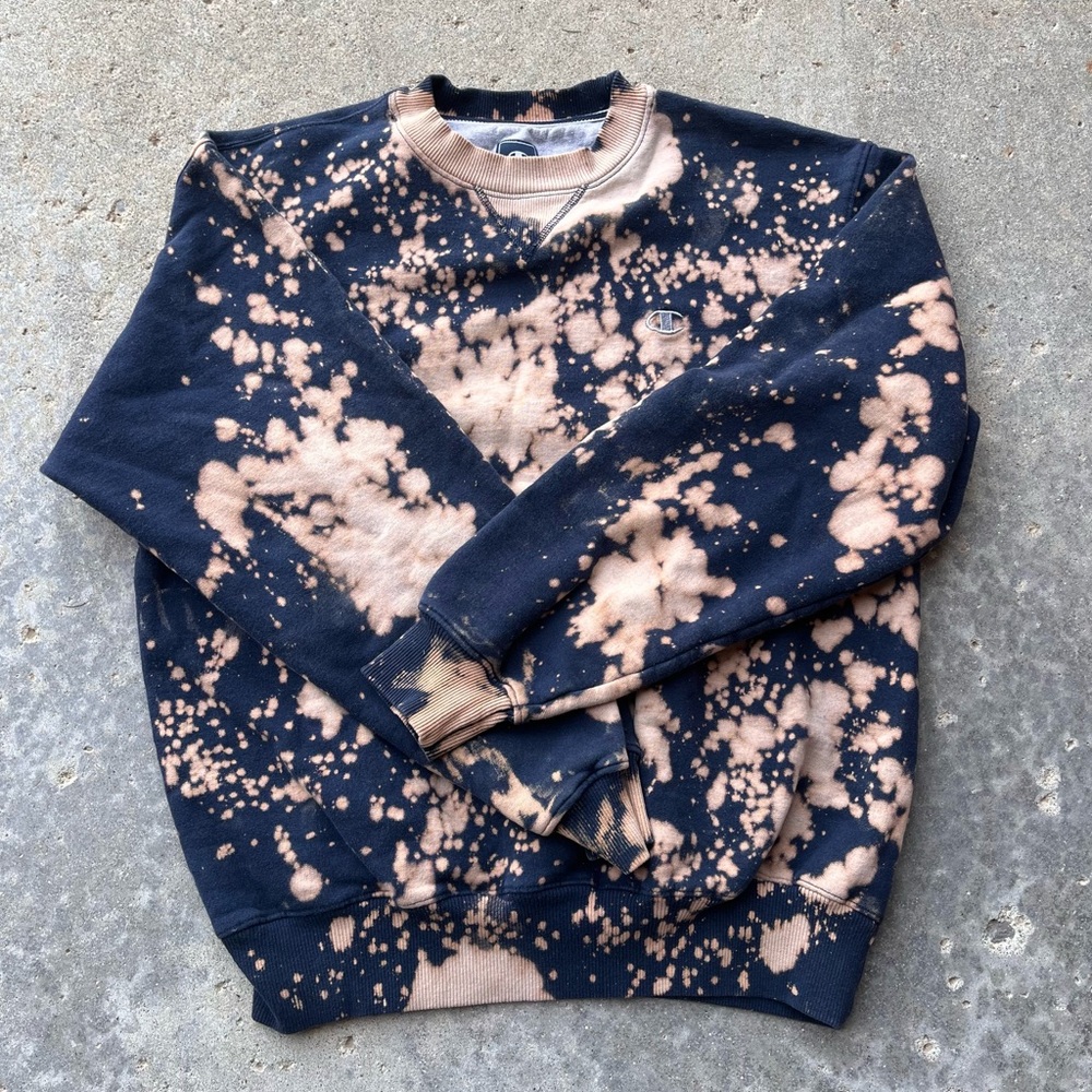 Champion Crewneck Size M Custom Bleached